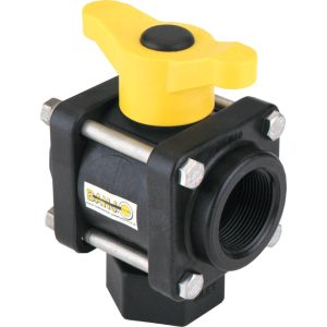 BANJO 3/4 inch 3-WAY BOTTOM LOAD POLY VALVE