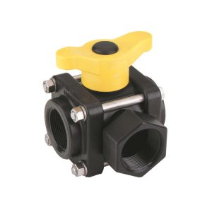 BANJO 3/4 inch 3-WAY SIDE LOAD POLY VALVE