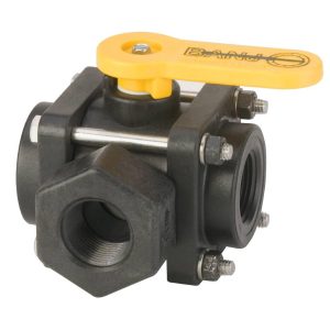 BANJO 1 inch 3-WAY SIDE LOAD POLY VALVE