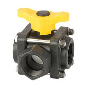 BANJO 1 1/4 inch 3-WAY SIDE LOAD POLY VALVE