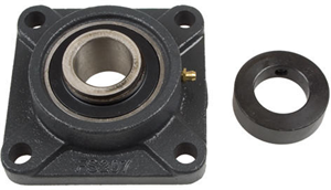 4 HOLE CAST IRON FLANGE WITH 1-1/4 inch BEARING - 72mm HOUSING -ECCENTRIC LOCK COLLAR