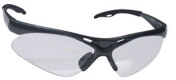 SAFETY GLASSES, BLACK FRAME/CLEAR LENS
