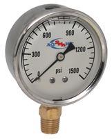 GAUGE - 1500 PSI LIQUID FILL SS CASE