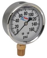 GAUGE - 160 PSI LIQUID FILL SS CASE