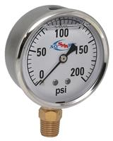 GAUGE - 200 PSI LIQUID FILL SS CASE
