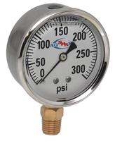 GAUGE - 300 PSI LIQUID FILL SS CASE