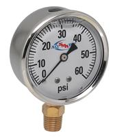 GAUGE - 60 PSI LIQ FILL 2.5" SS CASE