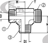 T ADAPTER MALE OFS TO NPTF