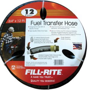 FUEL HOSE W/STATIC WIRE 3/4" NPTM X 12'