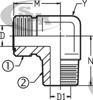 OFS X MP 90 - OFS MALE ELBOW - STEEL
