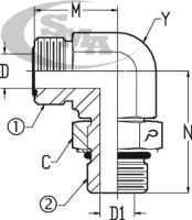 OFS X MB 90 - OFS STRAIGHT THREAD ELBOW