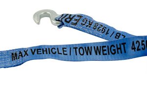 2" X 15' TOW STRAP W/ HOOKS