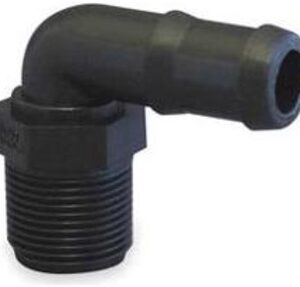 3"MPT X 3" BARB 90 DEG BANJO BLACK POLY