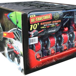 4PACK 1"X10' RETRACTABLE TIE DOWNS W/BAG