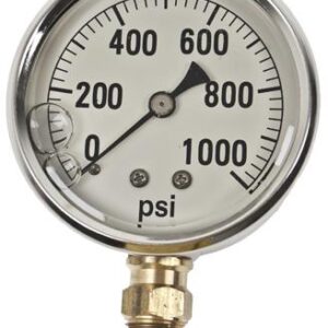 GAUGE - 1000 PSI LIQUID FILL SS CASE