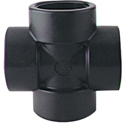 1-1/2" POLY PIPE CROSS BLACK