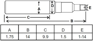 1.75X14 SPINDLE FOR 289031 (611)