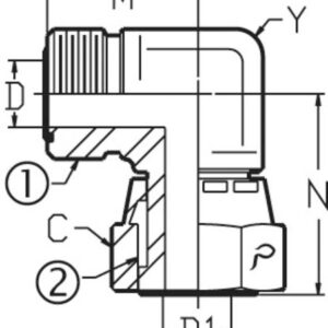 OFS X FOFX 90 - OFS SWIVEL NUT ELBOW
