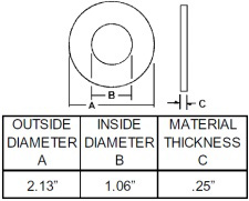 SPINDLE WASHER 2.13" ODX1.06" ID