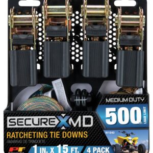4 PK RATCHETING TIE DOWN STRAP SET