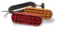 6.5 X 2.25 OVAL RED LED - MIRRORED