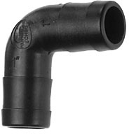 3/4" HOSE BARB ELBOW - BLACK POLY