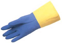 NEOPRENE BLUE & YELLOW GLOVES SIZE L